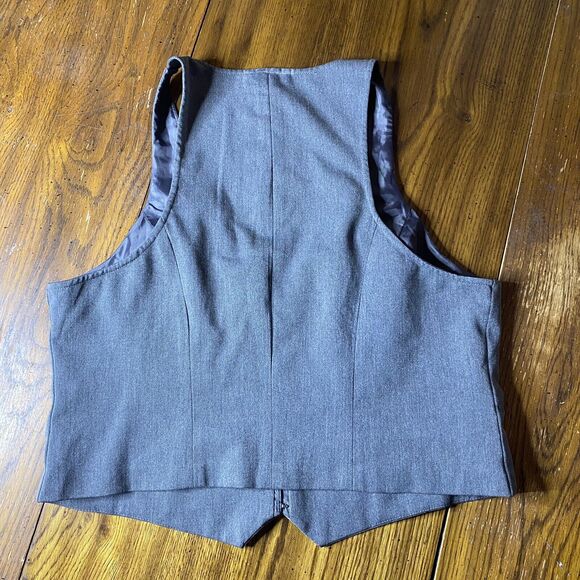 Lane Bryant Women's Plus Size 14 Grey Vest Hook Closure Stretch Fabric - Picture 5 of 6